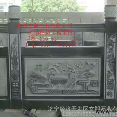 山东石雕**各种石材石雕栏杆 简易芝麻白栏杆 河道石栏板价格 数控雕刻栏杆 自有石材价格便宜